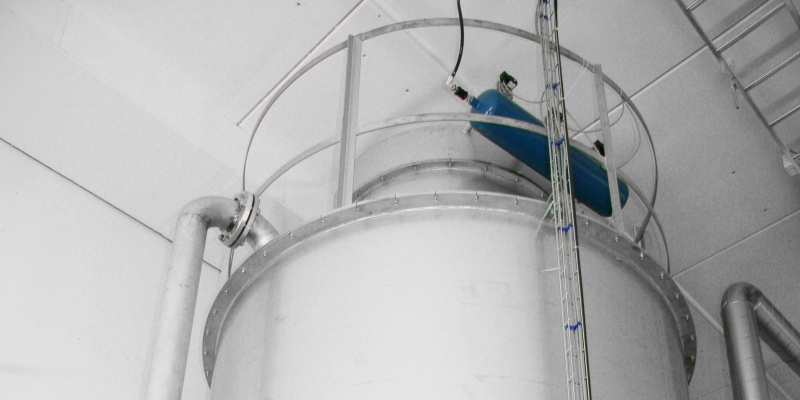 Stainless steel silo in In-Store bakery