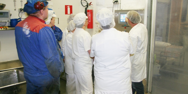 Training users in food factory specialized in meat pie production