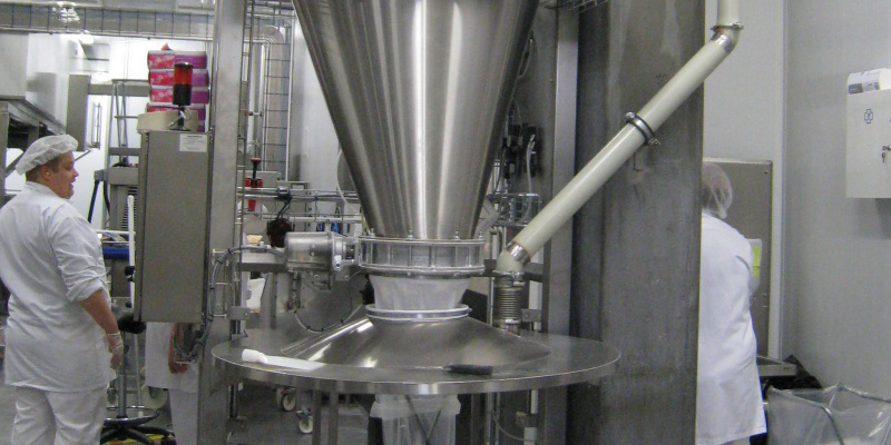 Scale hopper in a food factory. Saarioinen Oy